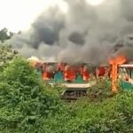 মৌলভীবাজারে পারাবত ট্রেনে আগুন, ৩টি বগি পুড়ে ছাই