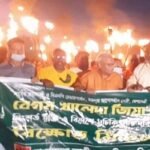 রিজভী’র নেতৃত্বে রাজধানীতে বিএনপির মশাল মিছিল