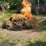 আটোয়ারীতে অভিযান চালিয়ে চায়না রিং জাল জব্দ করে জ্বালিয়ে দেয়া হয়েছে
