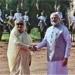 দিল্লির রাষ্ট্রপতি ভবনে শেখ হাসিনাকে মোদির অভ্যর্থনা