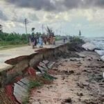 সিত্রাং তাণ্ডবে ধসে গেছে মেরিন ড্রাইভ সড়ক