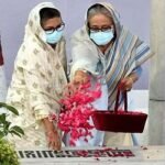 শেখ রাসেলের কবরে দুই বোনের ভালোবাসার ফুল