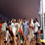 ফরিদপুরের গণসমাবেশ মঞ্চে মির্জা ফখরুল ইসলাম