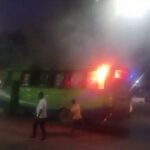 শ্যামলীতে চলন্ত বাসে আগুন