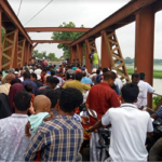 মুকুলভূরুঙ্গামারীতে নদের ভাঙ্গন রোধে বাঁধ নির্মাণের দাবীতে মানব বন্ধন