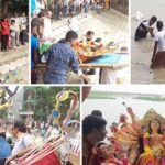 রাজশাহীতে আনন্দ অশ্রুতে চলছে প্রতিমা বিসর্জন