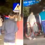 ছিনতাইয়ের পর চাপাতি হাতে পুলিশের সামনে দিয়ে চলে গেল ছিনতাইকারী
