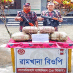সীমান্তে ১৫ বিজিবি’র বিশেষ অভিযানে ২৫ কেজি ভারতীয় গাঁজা জব্দ