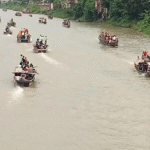 নওগাঁয় ছোট যমুনা’য় প্রতিমা বিসর্জন