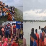 বিসর্জন দেখতে ইছামতীর তীরে দু’দেশের মানুষের ভিড়