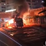 রামপুরায় বাসে আগুন