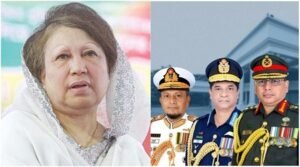 খালেদা জিয়াকে দেখতে হাসপাতালে তিন বাহিনী প্রধান