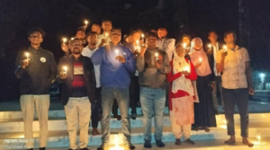 দুর্গাপুরে মুক্ত দিবসে মোমবাতি প্রজ্জ্বলন