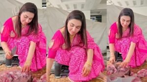 কোরবানির গোশত কাটছেন অপু বিশ্বাস, ভিডিও ঘিরে আলোচনা